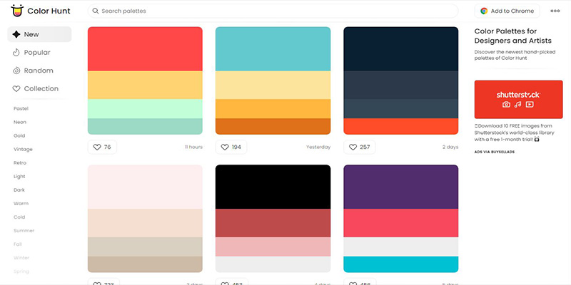 ابزار آنلاین کد رنگ|پالت رنگ سایت|پالت رنگ متریال|پالت رنگ مرتبط به هم|پالت رنگ مناسب طراحی سایت|پالت رنگی مناسب برای سایت و اپلیکیشن|گرافیک سایت